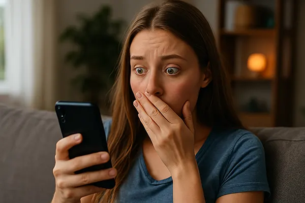 Smartphone screen closeup